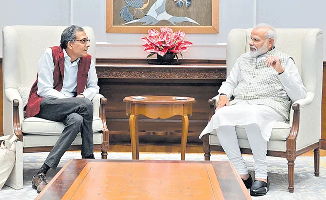 Abhijit Banerjee Meets PM Modi In New Delhi   - Sakshi