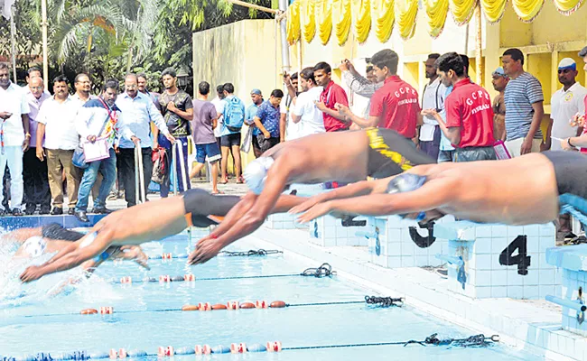 Raj Kumar Got Gold Medal In Swimming Championship - Sakshi