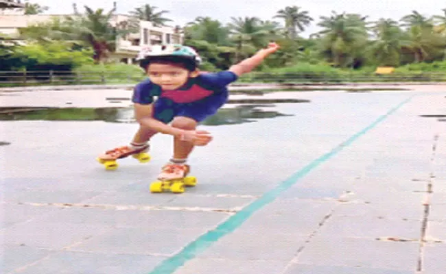 8 Years Old Boy Playing Roller Scatting In East Godavari - Sakshi
