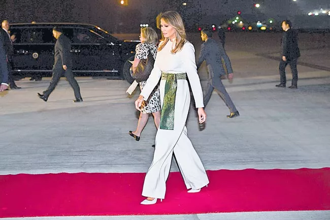 Melania Trump Wears a Jumpsuit Inspired by Indian Textiles traditional Style - Sakshi