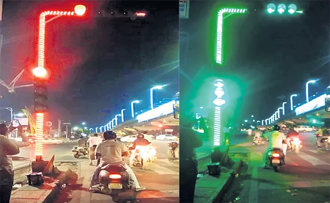 GHMC Decoration LED Light For Traffic Signals Hyderabad - Sakshi