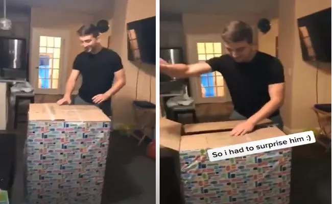 Man Surprise Gift To Friend Viral Video - Sakshi