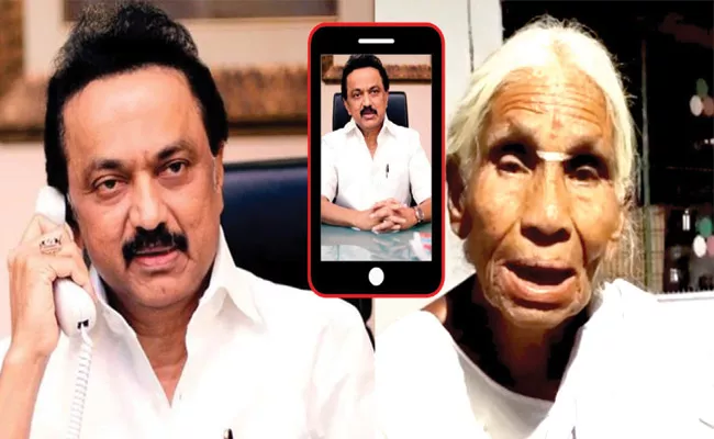 One Rupee Idly Kamalathal Video Chats With DMK Leader MK Stalin - Sakshi