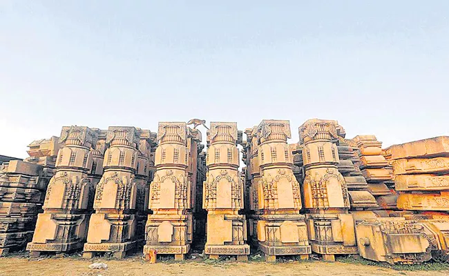 Ram Mandir construction started in Ayodhya  - Sakshi