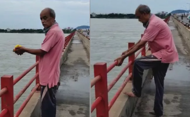 A Man Commits Suicide By Jumping Off The Kanakadurga Bridge - Sakshi