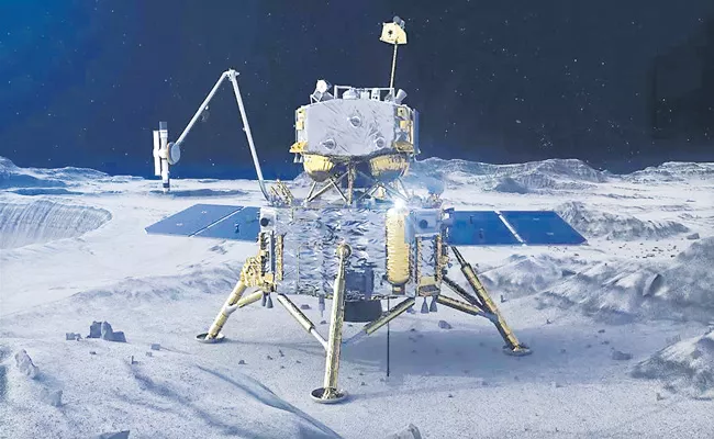 China Chang'e-5 probe drills Moon collects samples - Sakshi