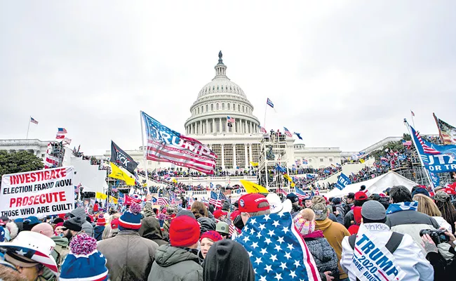 Donald Trump Supporters Storm Capitol building - Sakshi