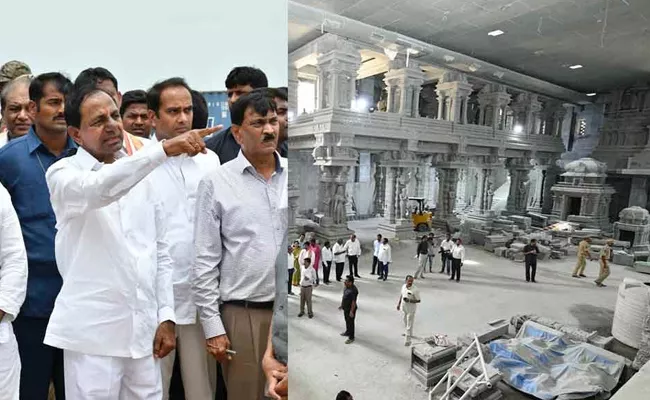 CM KCR Visits To Yadadri Temple - Sakshi