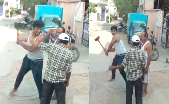 Father Son Attacked Sanitation Workers Who Asked Wear Mask - Sakshi