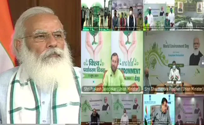 Narendra Modi Interact meeting With Farmers Over World Environment Day - Sakshi