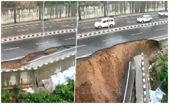 National Highway Collapse In Arunachal Pradesh Due To Heavy Rain - Sakshi