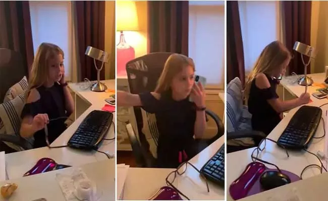 Daughter Imitates Her Mother Video Goes Viral In America At Virginia - Sakshi