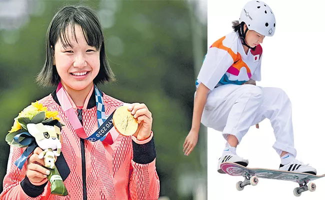 Three teenage girls pick up inaugural street skateboarding medals - Sakshi