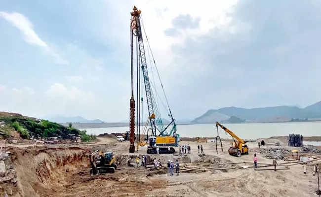 Polavaram Project Below Coffer Dam Dayafrom Wall Construction Begins - Sakshi