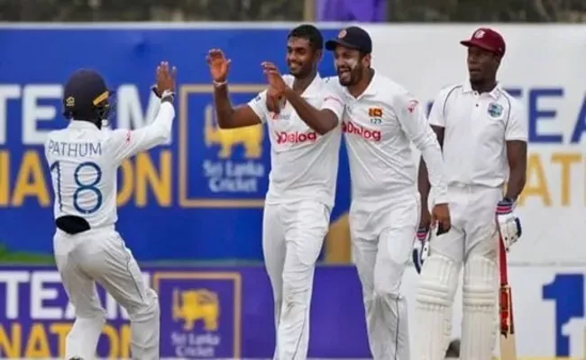 Sri Lanka four wickets away from win over West Indies - Sakshi