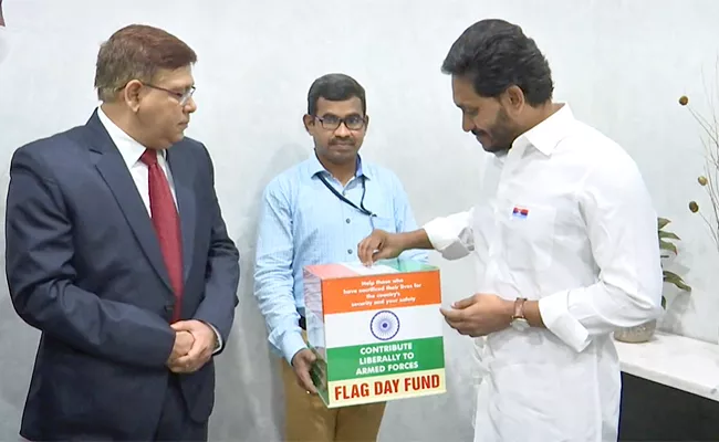 CM YS Jagan Donates To The Armed Forces Flag Day Fund - Sakshi