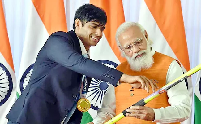 Olympic Gold Medalist Neeraj Chopra Honoured Param Vashistha Seva Medal - Sakshi
