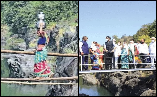 Maharashtra: Minister Aaditya Thackeray Inaugurates Bridge In Remote Tribal Village Of Nashik - Sakshi