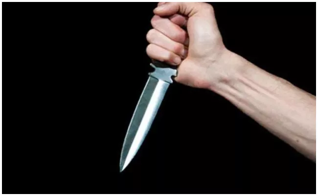 Son Attack Father With Knife Over Drunken Effect Srikakulam - Sakshi