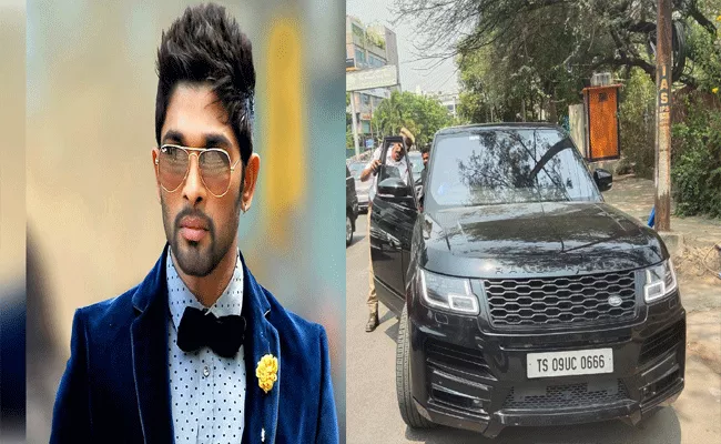 Hyderabad Traffic Police Stops Allu Arjun Car And Fined With Rs 700 - Sakshi