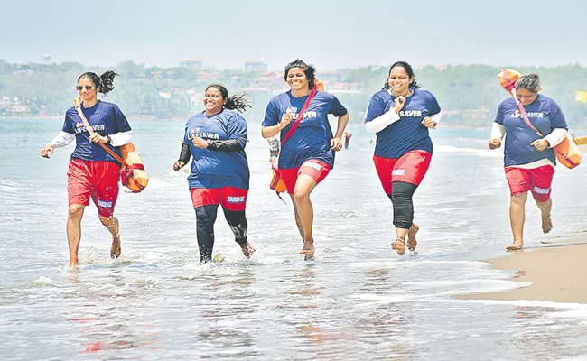 Female lifeguards at Goa beaches - Sakshi