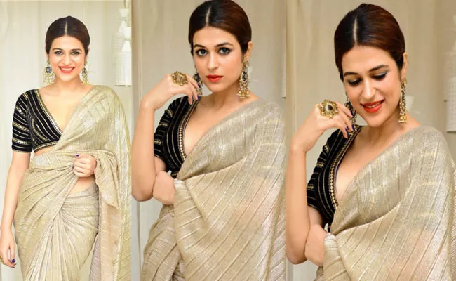Shraddha Das Designer Wear Saree By Aditi Deshpande, Details Inside - Sakshi