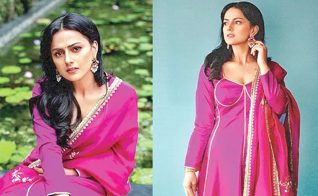 Fashion: Shraddha Srinath In Raw Mango Pink Salwar Price 32K Look At - Sakshi