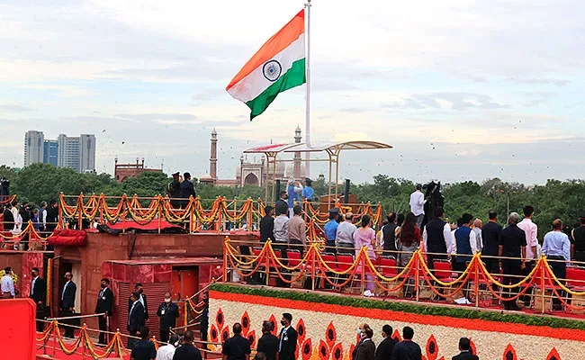 India At 75: 76th Independence Day Celebrations Red Fort Updates - Sakshi