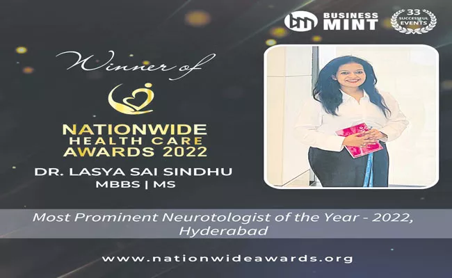 Hyderabad: National Healthcare Award to Dr Lasya Sindhu - Sakshi