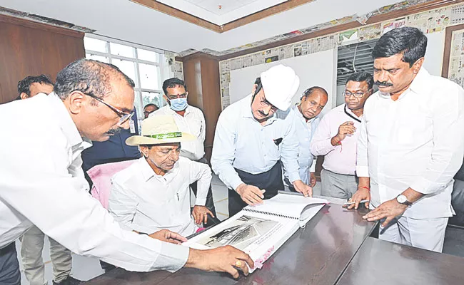 Telangana CM KCR Inspects New Secretariat Construction Works - Sakshi