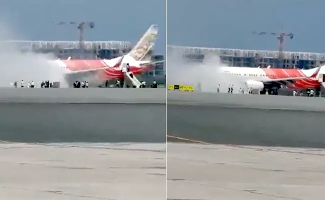 Cochin bound Air India Express flight in Oman catches fire - Sakshi