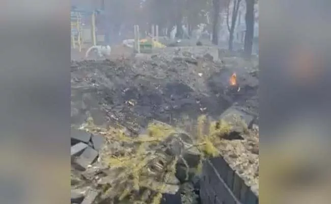 Viral Video: Explosions Hit Ukraines Capital Kyiv  - Sakshi
