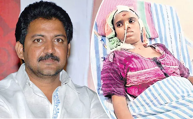 Gannavaram MLA Vallabhaneni Vamsi Help to Poor Family Woman - Sakshi