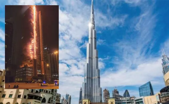 A Massive Fire Broke Out At A Skyscraper Near Burj Khalifa In Dubai - Sakshi