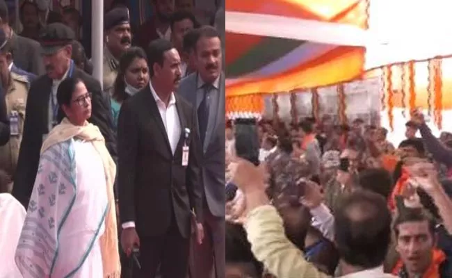CM Mamata Banerjee Irked With Jai Shri Ram Chants At PM Event - Sakshi