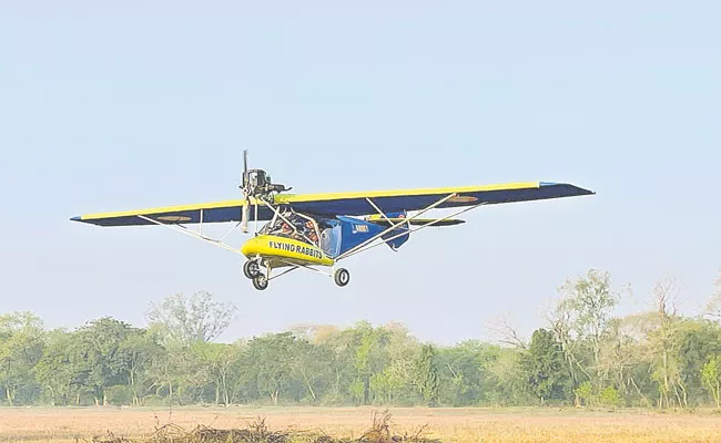Historic Microlight Flying Expedition Lands In Air Force Station Hakimpet - Sakshi