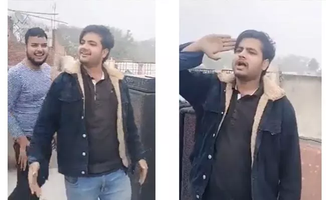 Three UP Youth Dance Obscenely On National Anthem Video Viral - Sakshi