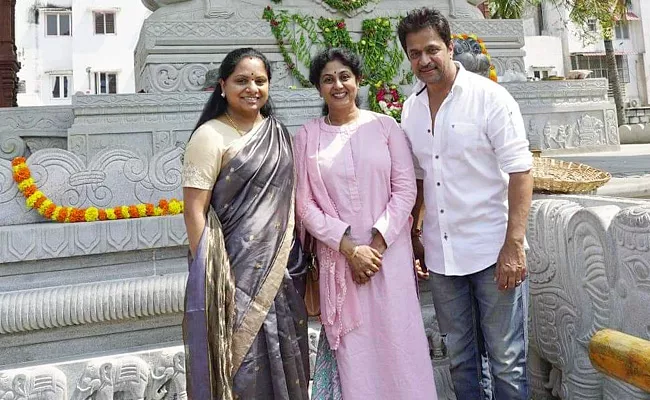 Mlc Kavitha Visiting The Hanuman Temple Built By Actor Arjun - Sakshi