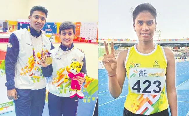 Khelo India Youth Games: Telangana gymnast Surabhi pockets gold, Kirtana Silver Medal - Sakshi