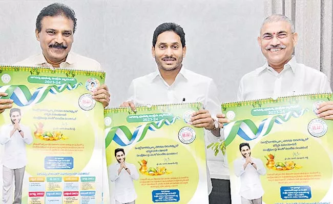 CM Jagan unveiled the welfare calendar 2023 2024 - Sakshi