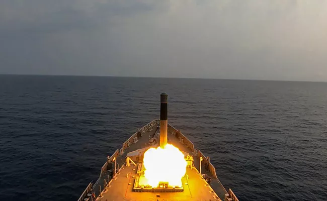 India fires BrahMos supersonic missile from Navy destroyer Mormugao - Sakshi