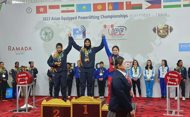 Sadiya Almas From AP Won 3 Gold-1 Bronze-Asia Power Lifting Championship - Sakshi
