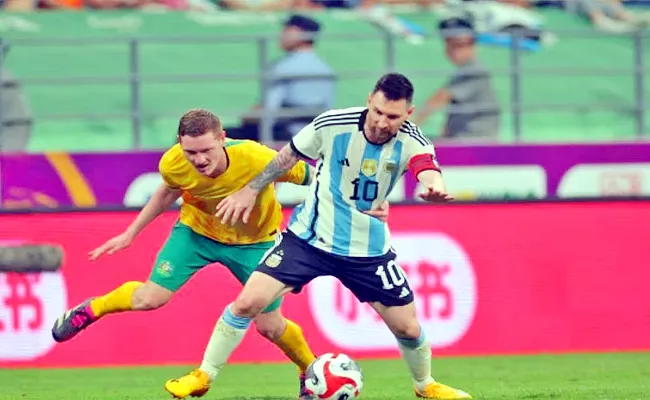 Messi Scores Fastest-International Goal Argentina Beat Australia Friendly - Sakshi