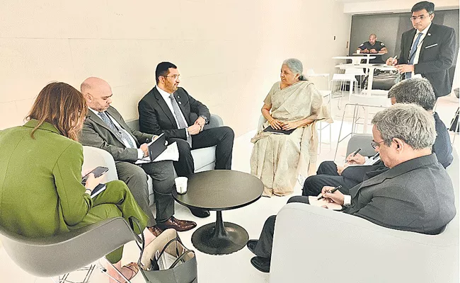 Sitharaman meets her France counterpart, exchanges - Sakshi