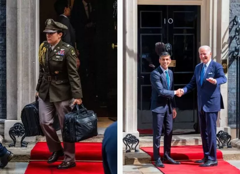 Joe Biden Nuclear Briefcase Spotted During London Visit - Sakshi