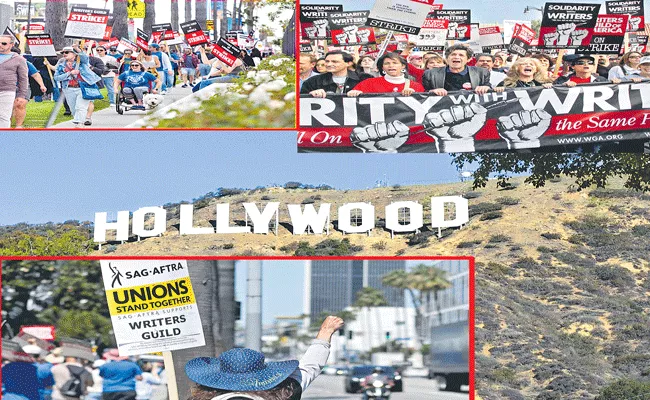 Hollywood shut down: Hollywood actors and writers double strike - Sakshi
