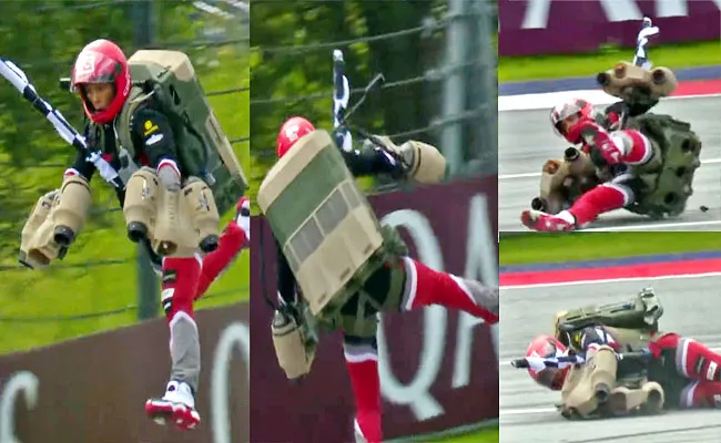 Stuntman Crashes From Sky-Austrian GP 2023 After Jet-Pack Malfunction - Sakshi