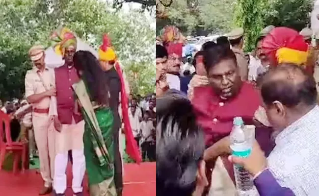 Madhya Pradesh Minister Collapses On Stage During Independence Day - Sakshi