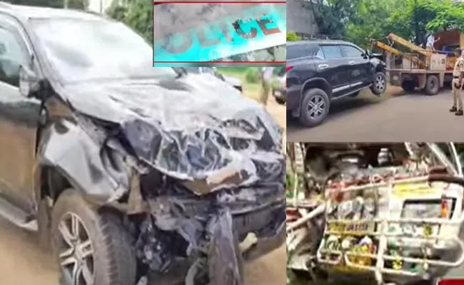 CI Srinivas Car Accident At Hyderabad Bollaram - Sakshi