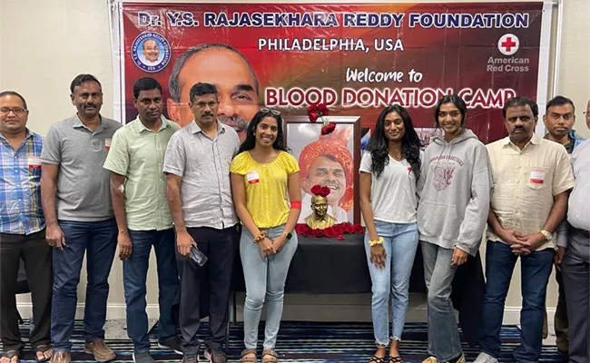 Mega Blood Donation Camp in Philadelphia Under Rajasekhara Reddy Foundation USA - Sakshi